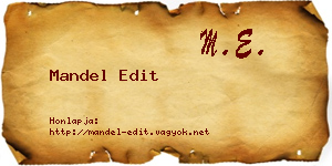 Mandel Edit névjegykártya
